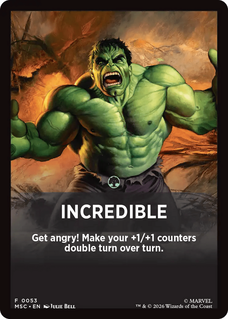 Incredible Theme Card [Marvel Super Heroes Commander] MTG Single Magic: The Gathering  | Multizone: Comics And Games