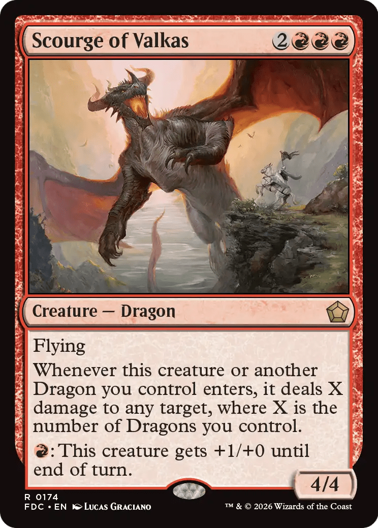 Scourge of Valkas [Foundations Commander] MTG Single Magic: The Gathering  | Multizone: Comics And Games