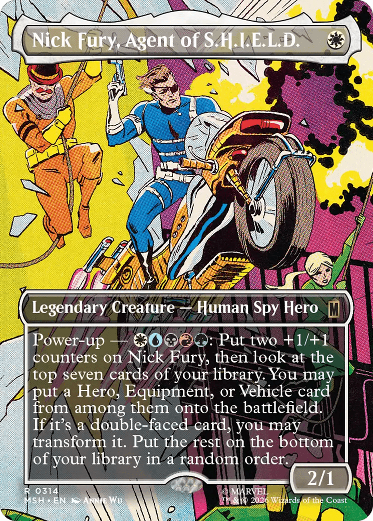 Nick Fury, Agent of S.H.I.E.L.D. (Borderless) [Marvel Super Heroes] MTG Single Magic: The Gathering  | Multizone: Comics And Games
