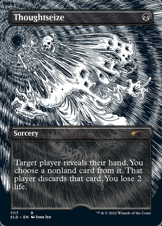 Thoughtseize (Borderless Etched Foil) [Secret Lair Drop Series] MTG Single Magic: The Gathering  | Multizone: Comics And Games