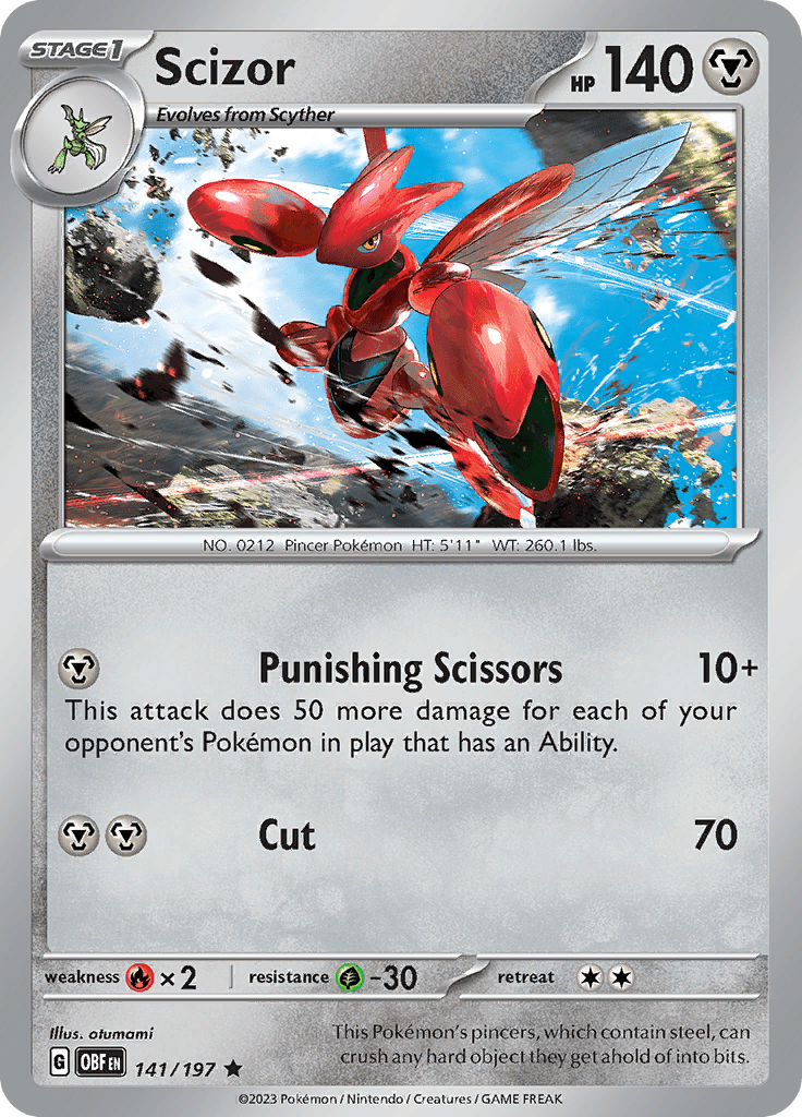 Scizor (141/197) [Scarlet & Violet: Obsidian Flames] Pokemon Single Pokémon  | Multizone: Comics And Games