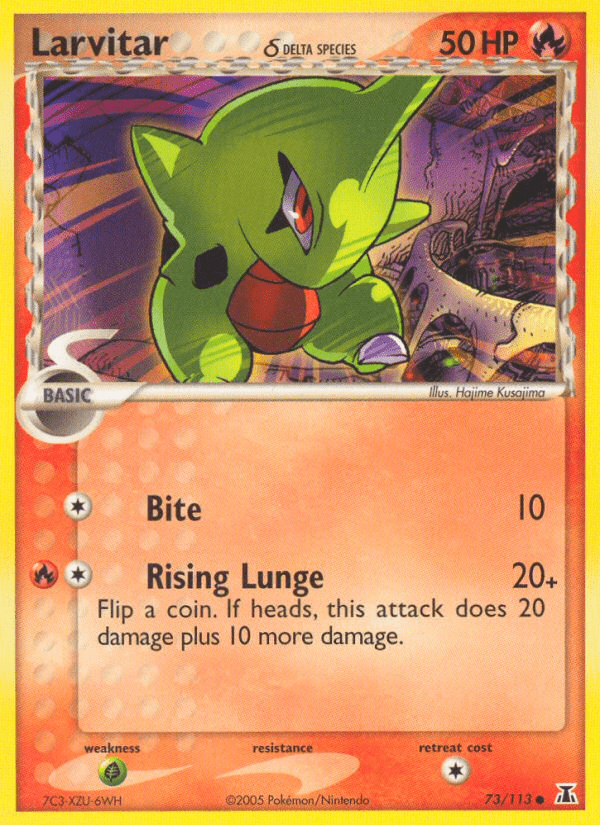 Larvitar (73/113) (Delta Species) [EX: Delta Species] Pokemon Single Pokémon  | Multizone: Comics And Games