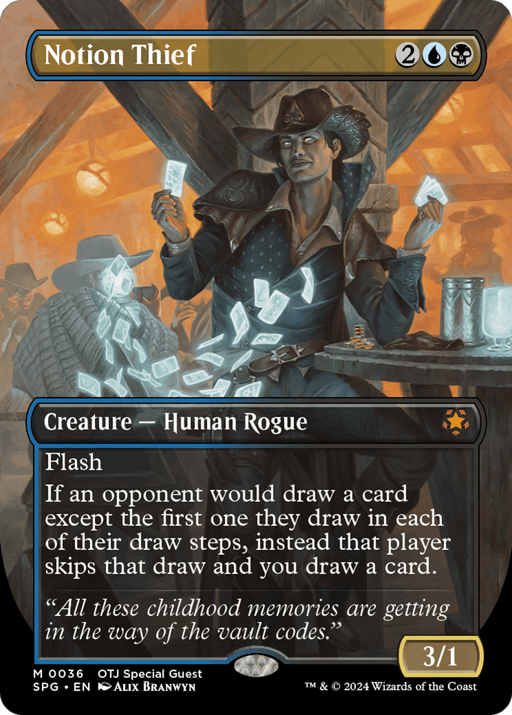 Notion Thief (Borderless) [Outlaws of Thunder Junction Special Guests] MTG Single Magic: The Gathering  | Multizone: Comics And Games