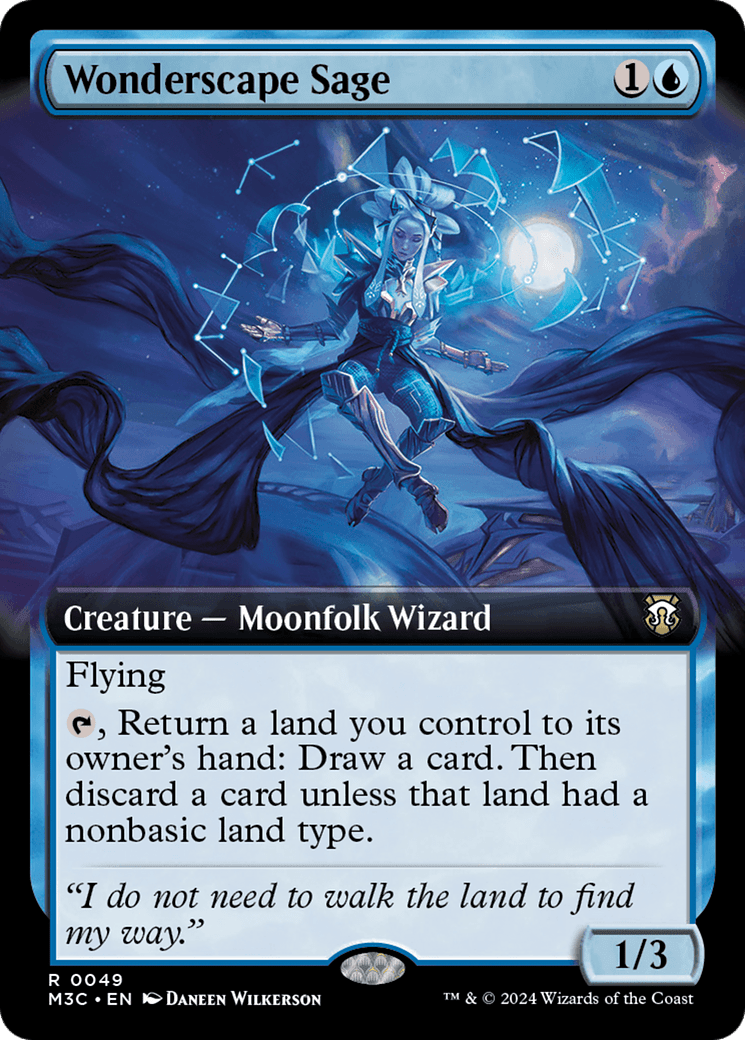 Wonderscape Sage (Extended Art) (Ripple Foil) [Modern Horizons 3 Commander] MTG Single Magic: The Gathering  | Multizone: Comics And Games