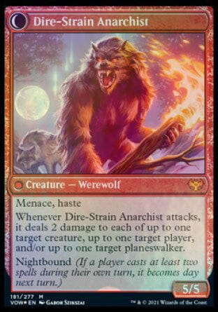 Volatile Arsonist // Dire-Strain Anarchist [Innistrad: Crimson Vow Prerelease Promos] MTG Single Magic: The Gathering  | Multizone: Comics And Games