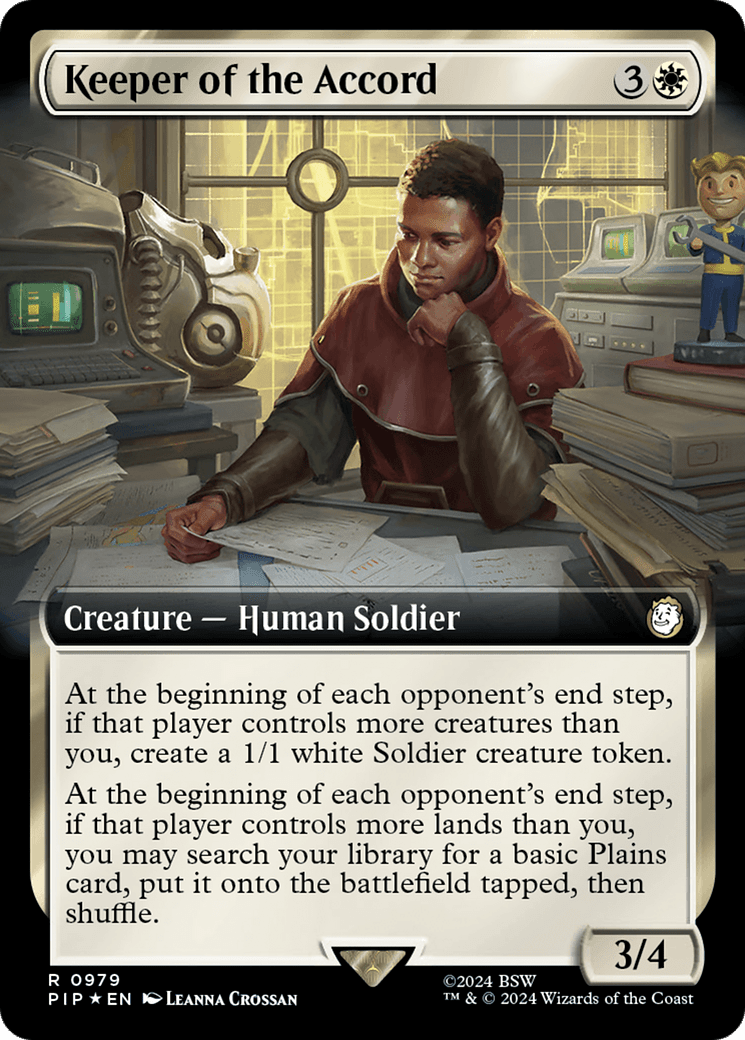 Keeper of the Accord (Extended Art) (Surge Foil) [Fallout] MTG Single Magic: The Gathering  | Multizone: Comics And Games