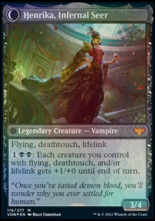 Henrika Domnathi // Henrika, Infernal Seer [Innistrad: Crimson Vow Prerelease Promos] MTG Single Magic: The Gathering  | Multizone: Comics And Games
