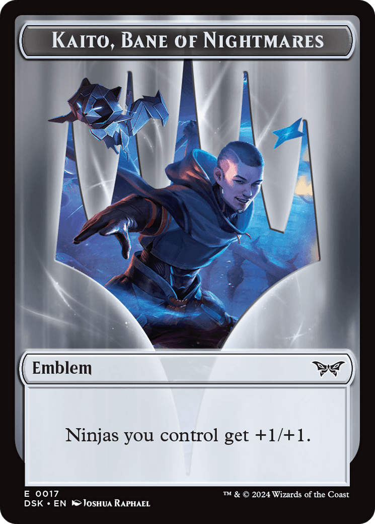 Emblem - Kaito, Bane of Nightmares // Manifest Double-Sided Token [Duskmourn: House of Horror Tokens] MTG Single Magic: The Gathering  | Multizone: Comics And Games