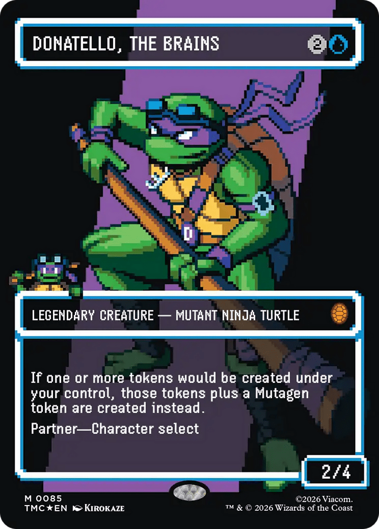 Donatello, the Brains (0085) (Borderless) (Surge Foil) [Teenage Mutant Ninja Turtles Commander] MTG Single Magic: The Gathering  | Multizone: Comics And Games
