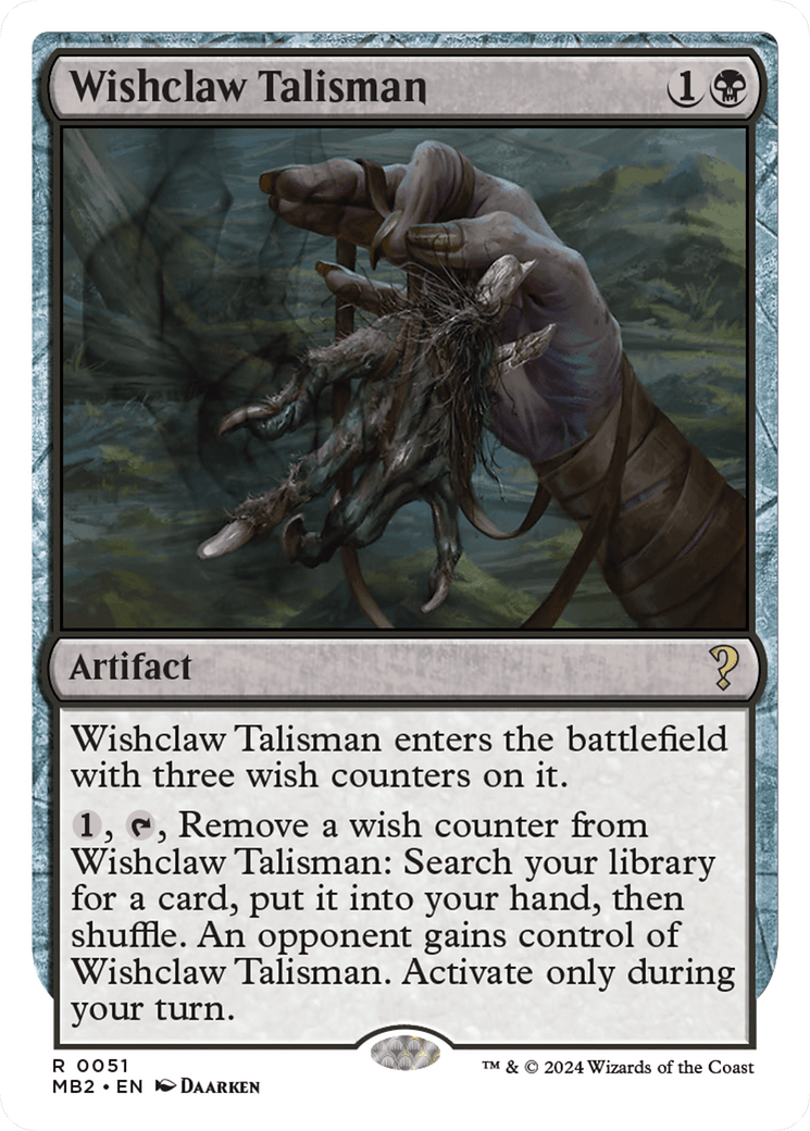Wishclaw Talisman (White Border) [Mystery Booster 2] MTG Single Magic: The Gathering  | Multizone: Comics And Games