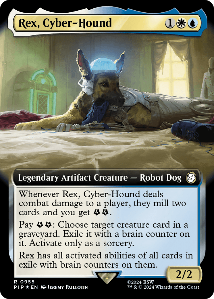 Rex, Cyber-Hound (Extended Art) (Surge Foil) [Fallout] MTG Single Magic: The Gathering  | Multizone: Comics And Games