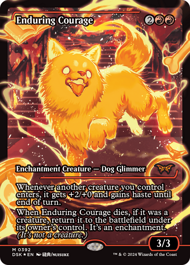 Enduring Courage (Japan Showcase) [Duskmourn: House of Horror] MTG Single Magic: The Gathering  | Multizone: Comics And Games