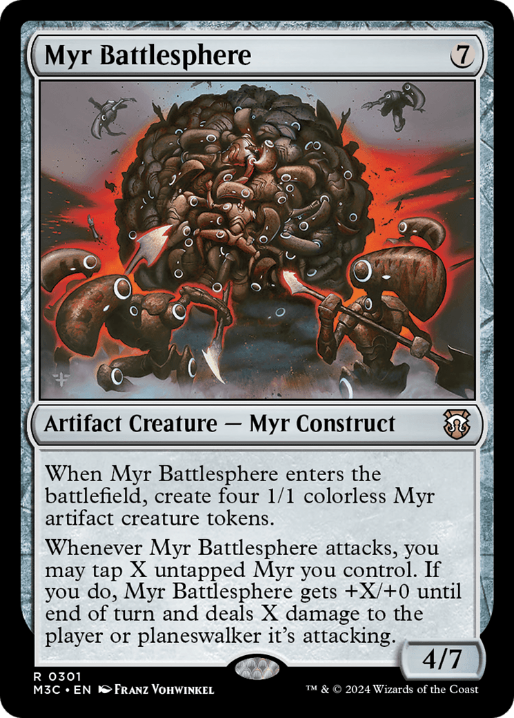 Myr Battlesphere (Ripple Foil) [Modern Horizons 3 Commander] MTG Single Magic: The Gathering  | Multizone: Comics And Games