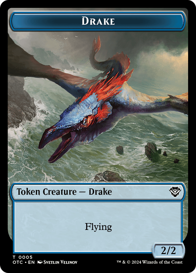 Drake // Soldier (0026) Double-Sided Token [Outlaws of Thunder Junction Commander Tokens] MTG Single Magic: The Gathering  | Multizone: Comics And Games
