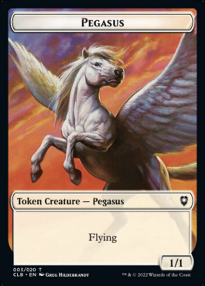 Pegasus Token [Commander Legends: Battle for Baldur's Gate Tokens] MTG Single Magic: The Gathering  | Multizone: Comics And Games