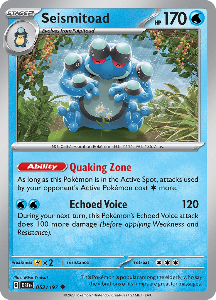 Seismitoad (052/197) [Scarlet & Violet: Obsidian Flames] Pokemon Single Pokémon  | Multizone: Comics And Games