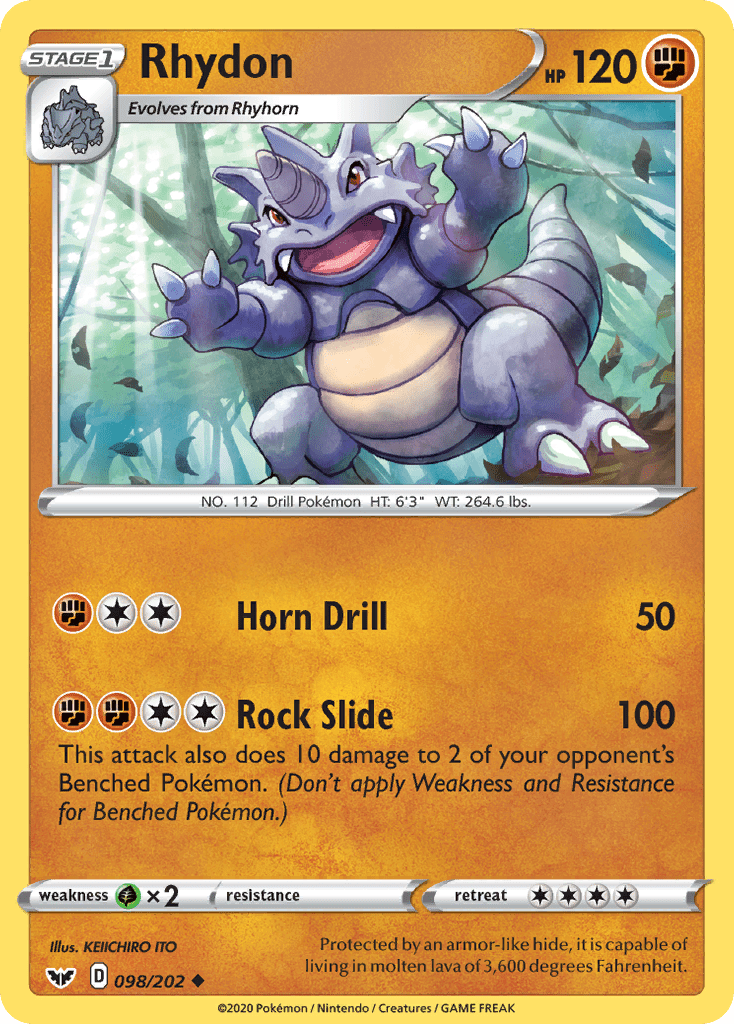 Rhydon (098/202) [Sword & Shield: Base Set] Pokemon Single Pokémon  | Multizone: Comics And Games
