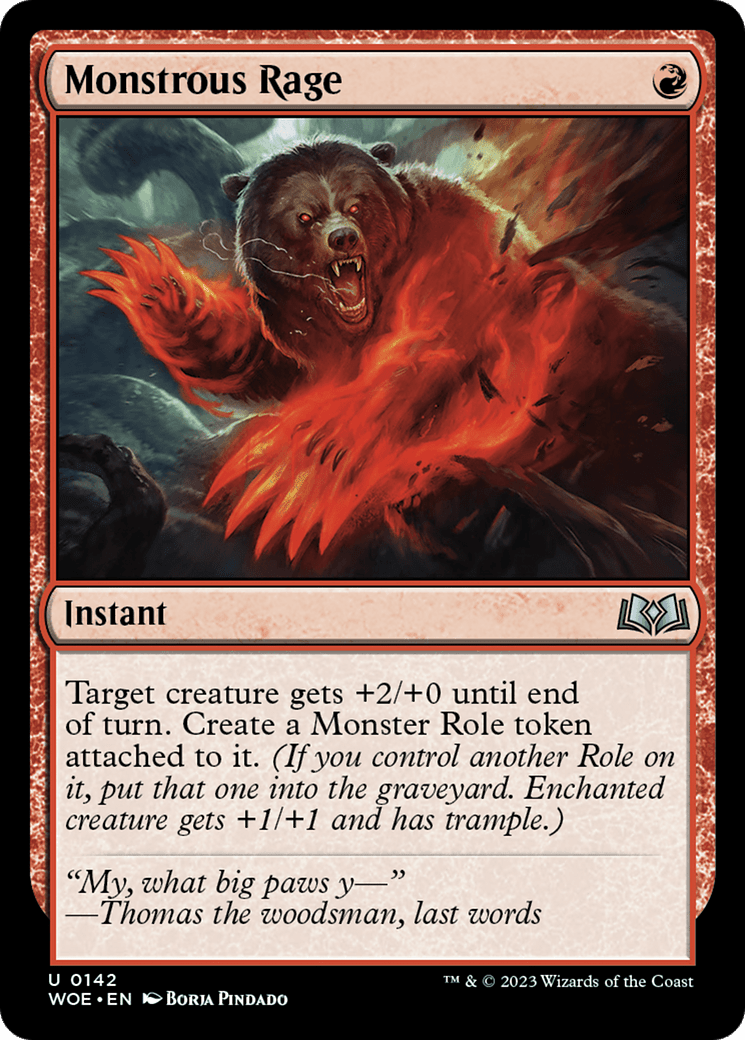 Monstrous Rage [Wilds of Eldraine] MTG Single Magic: The Gathering  | Multizone: Comics And Games