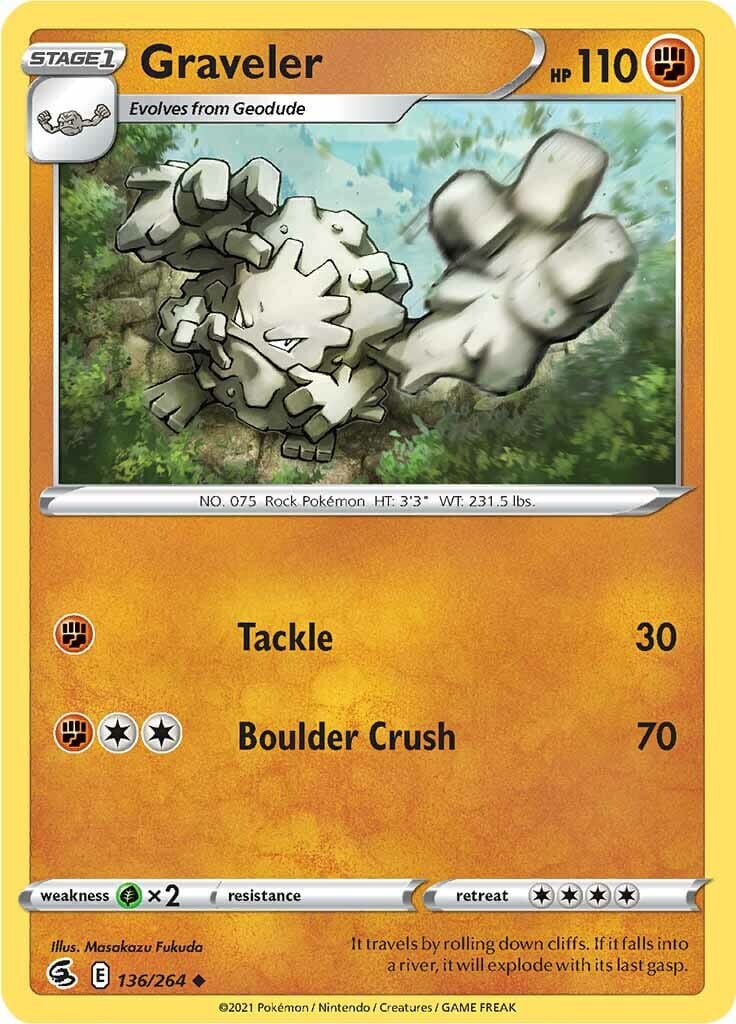 Graveler (136/264) [Sword & Shield: Fusion Strike] Pokemon Single Pokémon  | Multizone: Comics And Games