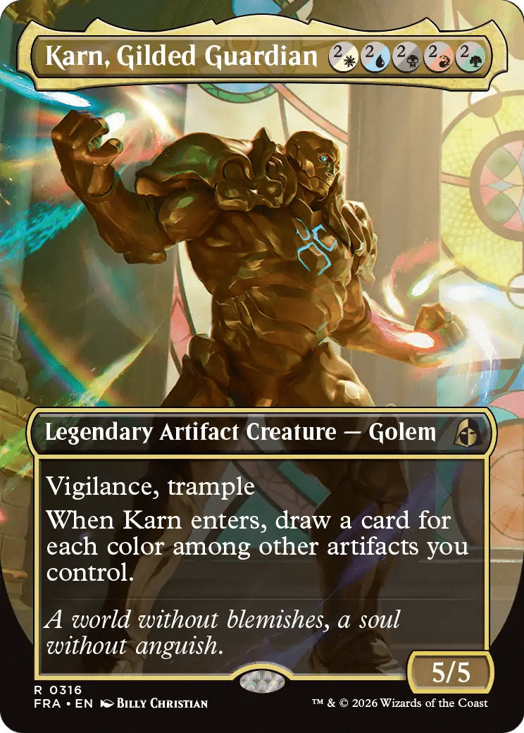 Karn, Gilded Guardian (Borderless) [Reality Fracture] | Multizone: Comics And Games