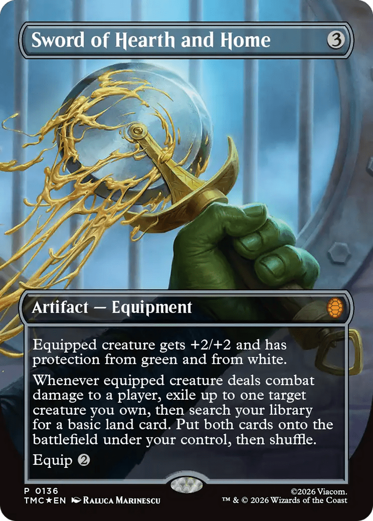 Sword of Hearth and Home (Borderless) [Teenage Mutant Ninja Turtles Promos] MTG Single Magic: The Gathering  | Multizone: Comics And Games