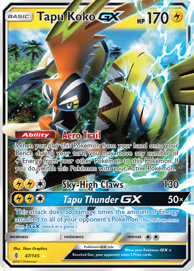 Tapu Koko GX (47/145) [Sun & Moon: Guardians Rising] Pokemon Single Pokémon  | Multizone: Comics And Games