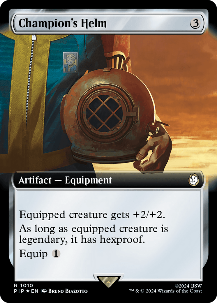 Champion's Helm (Extended Art) (Surge Foil) [Fallout] MTG Single Magic: The Gathering  | Multizone: Comics And Games