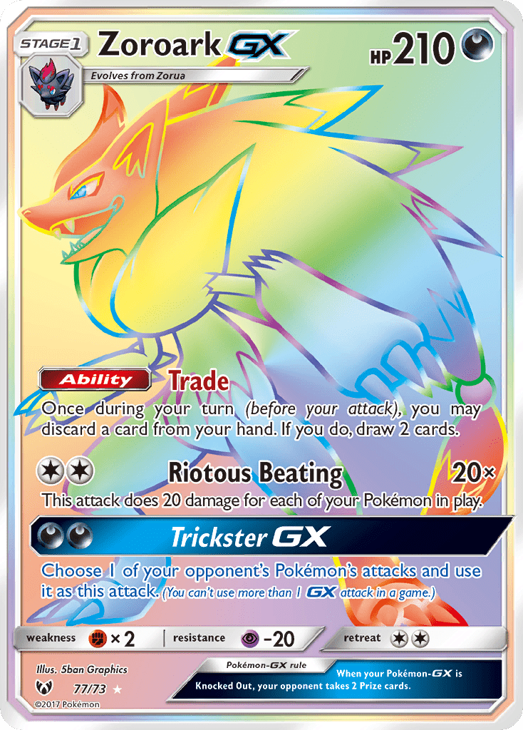 Zoroark GX (77/73) [Sun & Moon: Shining Legends] Pokemon Single Pokémon  | Multizone: Comics And Games