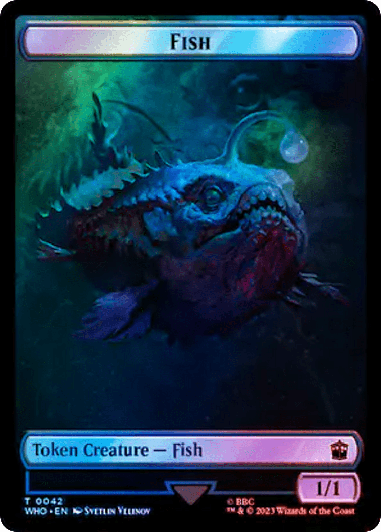 Fish // Treasure (0060) Double-Sided Token (Surge Foil) [Doctor Who Tokens] MTG Single Magic: The Gathering  | Multizone: Comics And Games