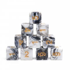 Opaque White +Black Blend-D6 dice set Dice Multizone: Comics And Games  | Multizone: Comics And Games