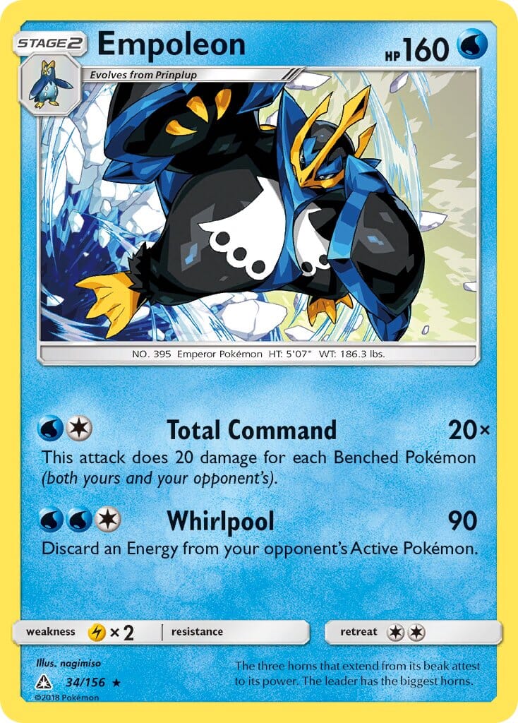 Empoleon (34/156) (Cracked Ice Holo) (Theme Deck Exclusive) [Sun & Moon: Ultra Prism] Pokemon Single Pokémon  | Multizone: Comics And Games