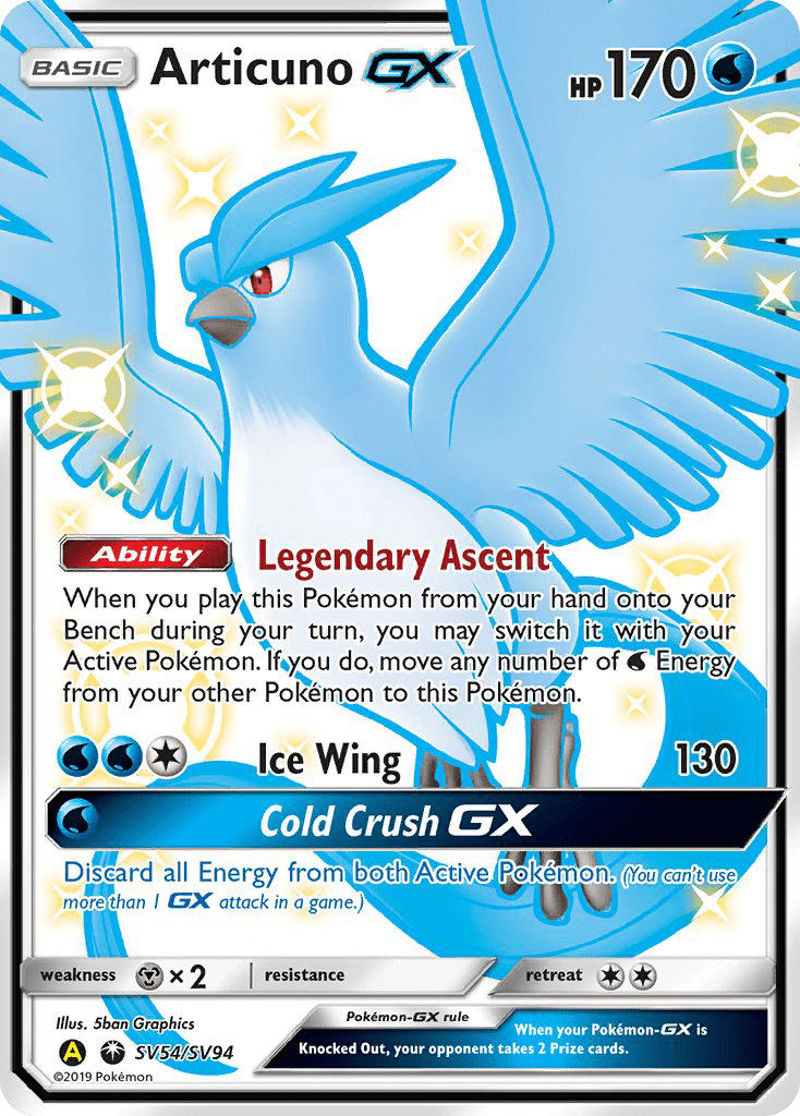 Articuno GX (SV54/SV94) [Sun & Moon: Hidden Fates - Shiny Vault] Pokemon Single Pokémon  | Multizone: Comics And Games