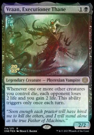Vraan, Executioner Thane [Phyrexia: All Will Be One Prerelease Promos] MTG Single Magic: The Gathering  | Multizone: Comics And Games