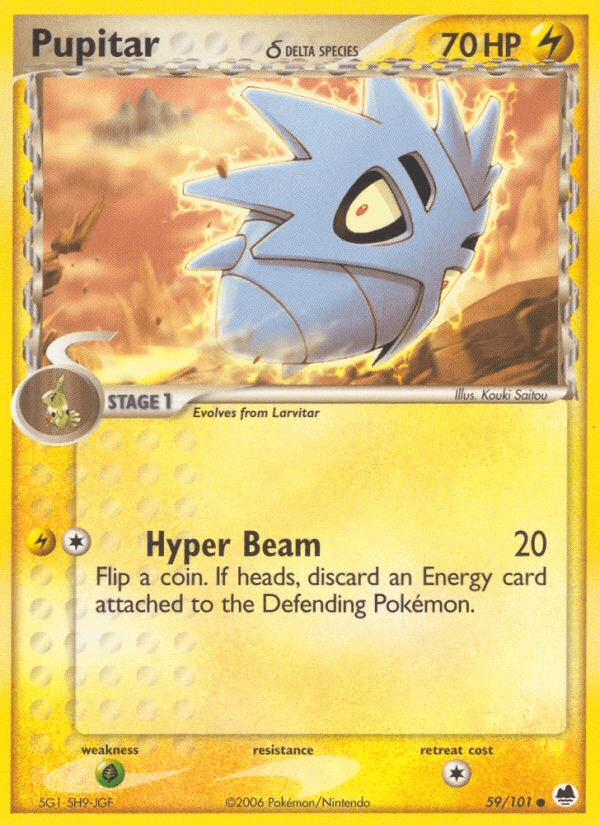 Pupitar (59/101) (Delta Species) [EX: Dragon Frontiers] Pokemon Single Pokémon  | Multizone: Comics And Games