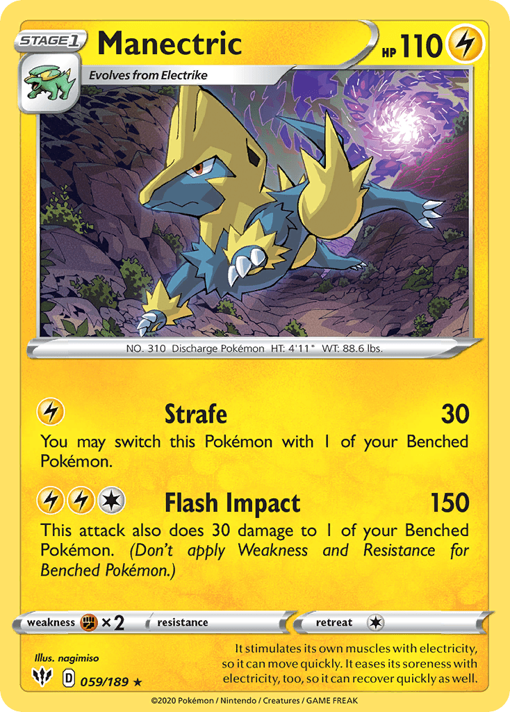 Manectric (059/189) [Sword & Shield: Darkness Ablaze] Pokemon Single Pokémon  | Multizone: Comics And Games