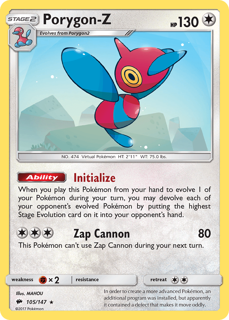 Porygon-Z (105/147) [Sun & Moon: Burning Shadows] Pokemon Single Pokémon  | Multizone: Comics And Games