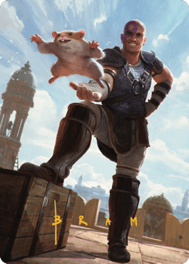 Minsc & Boo, Timeless Heroes Art Card (72) (Gold-Stamped Signature) [Commander Legends: Battle for Baldur's Gate Art Series] MTG Single Magic: The Gathering  | Multizone: Comics And Games