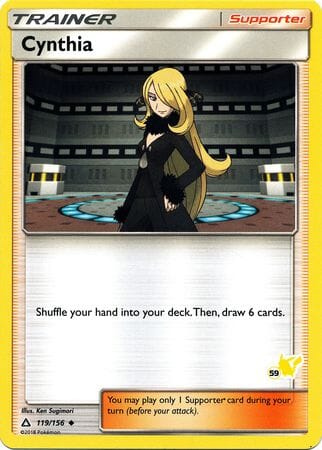 Cynthia (119/156) (Pikachu Stamp #59) [Battle Academy 2020] Pokemon Single Pokémon  | Multizone: Comics And Games