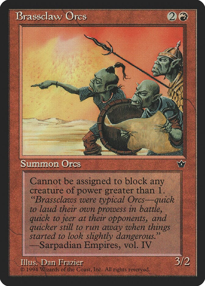 Brassclaw Orcs (Dan Frazier) [Fallen Empires] MTG Single Magic: The Gathering  | Multizone: Comics And Games