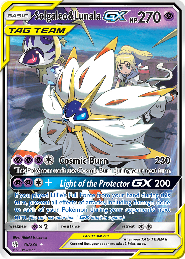 Solgaleo & Lunala GX (75/236) [Sun & Moon: Cosmic Eclipse] Pokemon Single Pokémon  | Multizone: Comics And Games