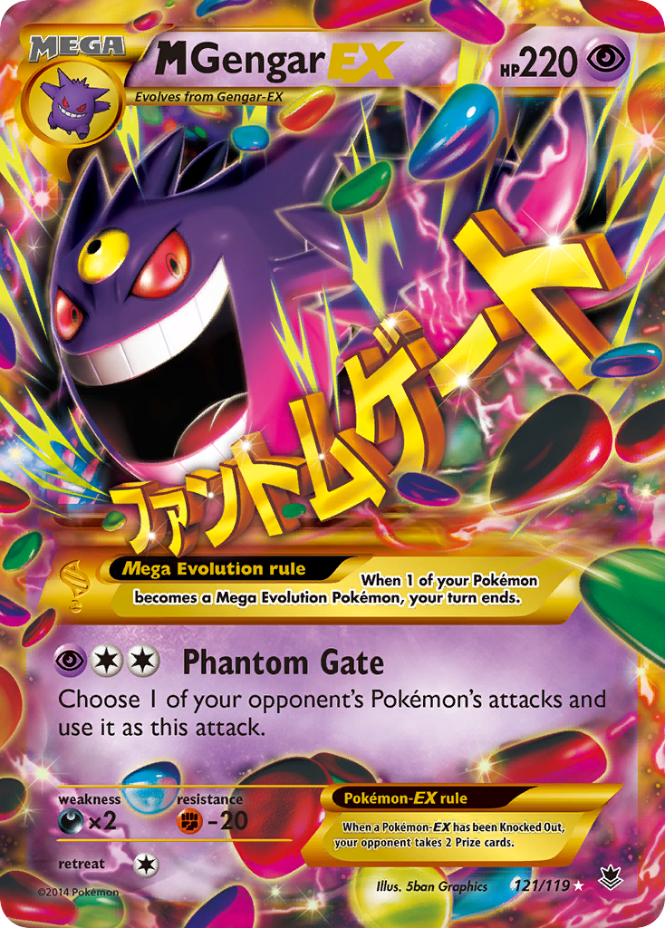 M Gengar EX (121/119) [XY: Phantom Forces] Pokemon Single Pokémon  | Multizone: Comics And Games
