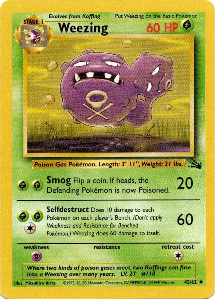 Weezing (45/62) [Fossil Unlimited] Pokemon Single Pokémon  | Multizone: Comics And Games
