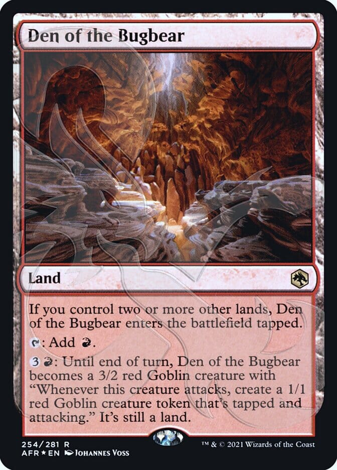 Den of the Bugbear (Ampersand Promo) [Dungeons & Dragons: Adventures in the Forgotten Realms Promos] MTG Single Magic: The Gathering  | Multizone: Comics And Games