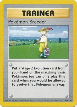 Pokemon Breeder (76/102) [Base Set Shadowless Unlimited] Pokemon Single Pokémon  | Multizone: Comics And Games