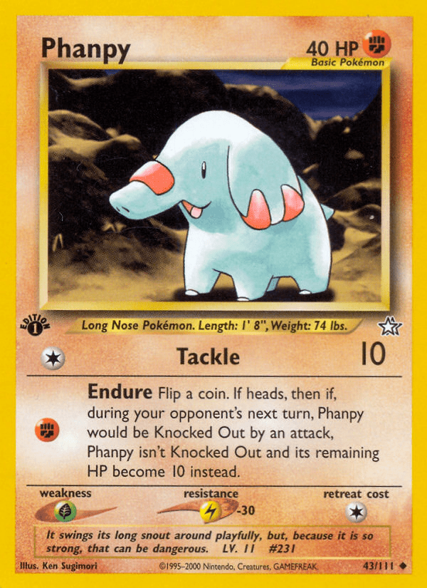 Phanpy (43/111) [Neo Genesis 1st Edition] Pokemon Single Pokémon  | Multizone: Comics And Games
