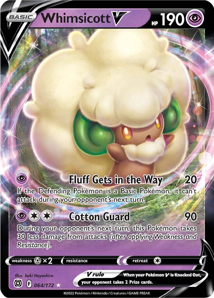 Whimsicott V (064/172) [Sword & Shield: Brilliant Stars] Pokemon Single Pokémon  | Multizone: Comics And Games