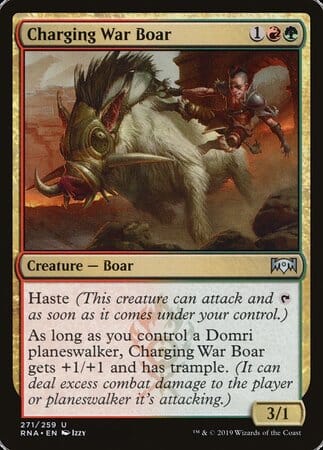 Charging War Boar [Ravnica Allegiance] MTG Single Magic: The Gathering  | Multizone: Comics And Games