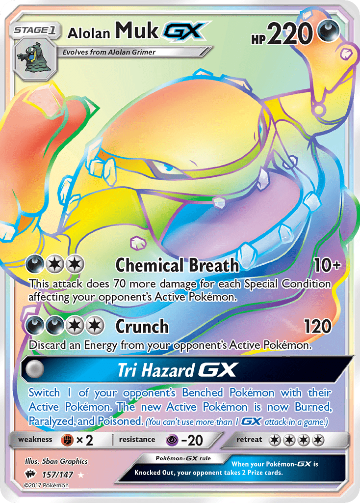 Alolan Muk GX (157/147) [Sun & Moon: Burning Shadows] Pokemon Single Pokémon  | Multizone: Comics And Games