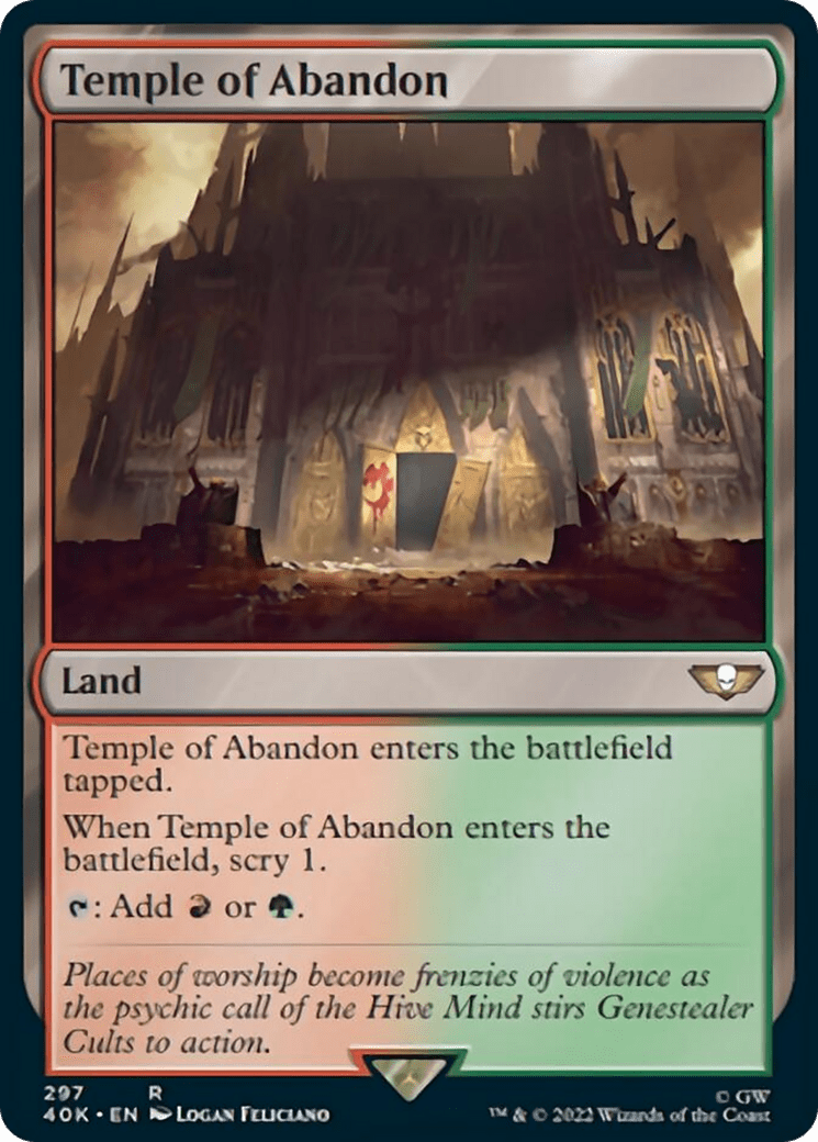 Temple of Abandon [Universes Beyond: Warhammer 40,000] MTG Single Magic: The Gathering  | Multizone: Comics And Games