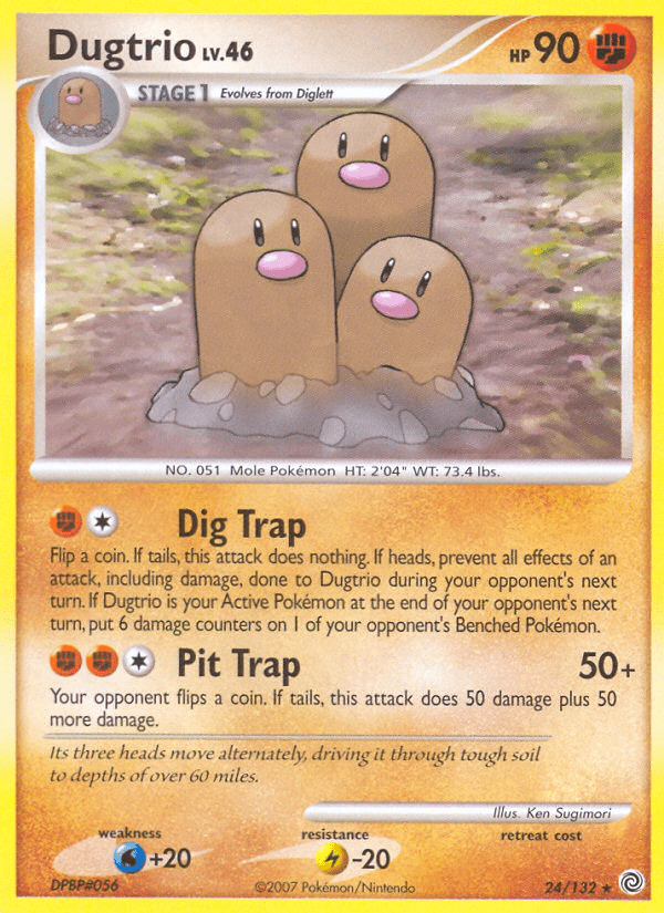 Dugtrio (24/132) [Diamond & Pearl: Secret Wonders] Pokemon Single Pokémon  | Multizone: Comics And Games